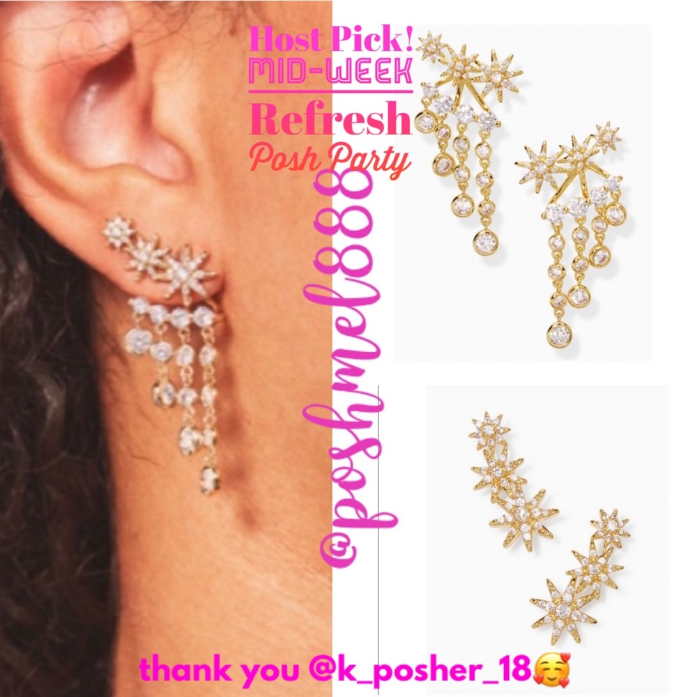 ::Stella & Dot | GOLD+Crystal Rhinestone Versatile 2-in-1⭐️✨Starstruck E…